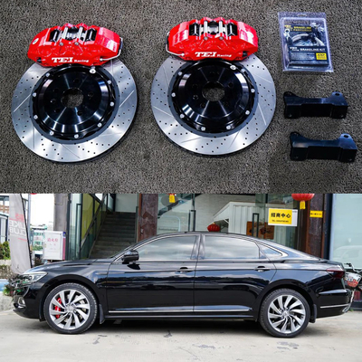 주문 6 피스톤 레이싱 칼리퍼 VW 큰 브레이크 키트 355 * 32MM 높은 탄소 디스크 레이싱 및 PASSAT 19 인치 림을위한 브레이크 패드 온라인 제조