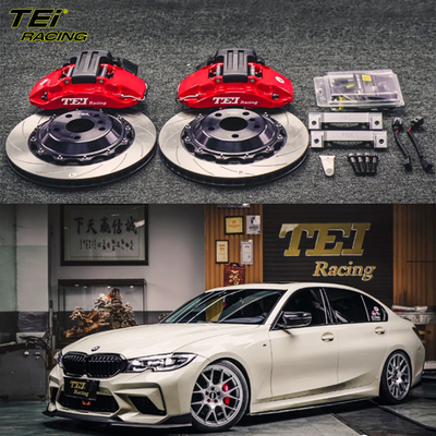 주문 후면 빅 브레이크 키트 4 피스톤 칼리퍼 355x28mm 로터 BBK 자동 브레이크 시스템 BMW 3 시리즈 G28 19 인치 자동차 반지 온라인 제조