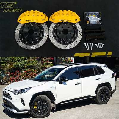 주문 앞 큰 브레이크 키트 6 피스톤 칼리퍼 355x28mm 로터 BBK 자동 브레이크 시스템 토요타 RAV4 19 인치 자동차 반지 온라인 제조