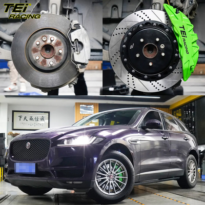 주문 앞 빅 브레이크 키트 6 피스톤 칼리퍼 355x28mm 로터 BBK 자동 브레이크 시스템 재규어 F-PACE 18 인치 자동차 반지 온라인 제조