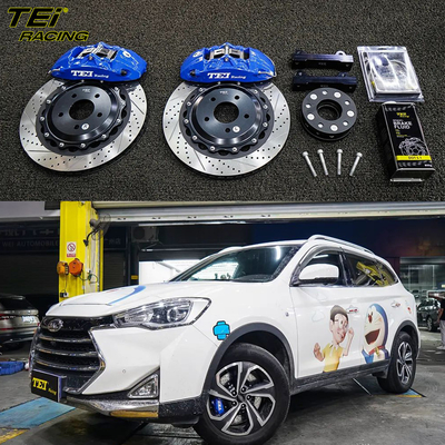 주문 앞 큰 브레이크 키트 4 피스톤 칼리퍼 355x28mm 로터 BBK 자동 브레이크 시스템 JAC 정제 S7 18 인치 자동차 반지 온라인 제조