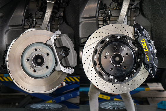 주문 BMW E300용 대형 브레이크 키트 설치된 TEI 레이싱 P60S 6개의 피스톤 칼리퍼 355*32mm 디스크 로터 온라인 제조