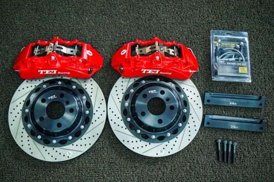 주문 전면 6 피스톤 칼리퍼 355x32mm 뚫린 슬롯 로터 BMW 325 320 323 328 330 335 340 2010-2012 18 