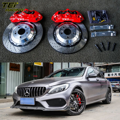 앞 큰 브레이크 키트 6 피스톤 칼리퍼 378 * 32 mm 로터 BBK 자동 브레이크 시스템 메르세데스 벤츠 C200 19 인치 자동차 반지