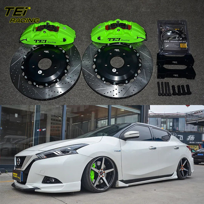 앞 빅 브레이크 키트 4 피스톤 칼리퍼 355x28mm 로터 BBK 자동 브레이크 시스템 닛산 블루버드 17 인치 자동차 반지