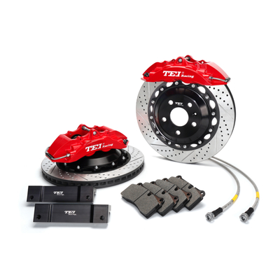 TeiRacing P40NS+ 대형 브레이크 캘리퍼 키트 4 포트 레이싱 캘리퍼 (Audi VW BMW Mercedes Benz Subaru Chevrolet Ford Mazda 18인치 휠용)